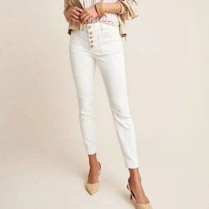 Anthropologie Pilcro High-Rise White Denim Leggings Size 27